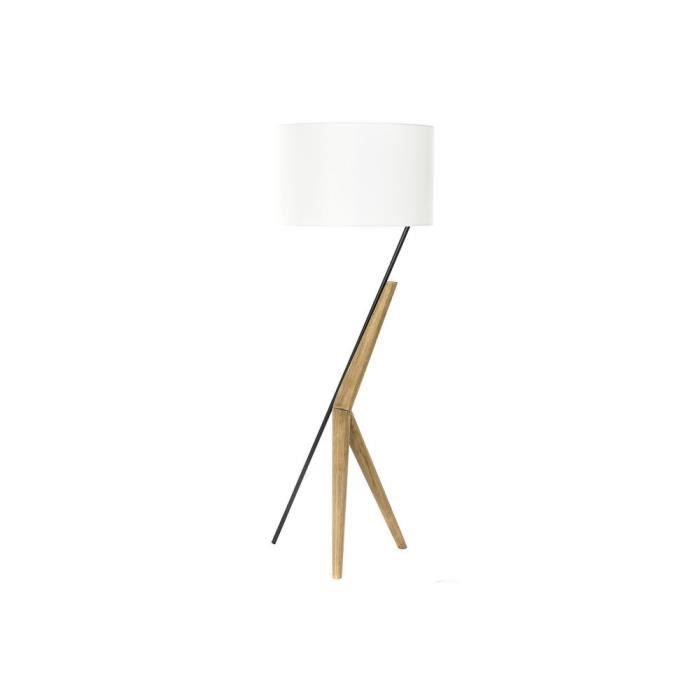 Gulvlampe DKD Home Decor Hvit Brun Metall Eik (54 x 52 x 145 cm)