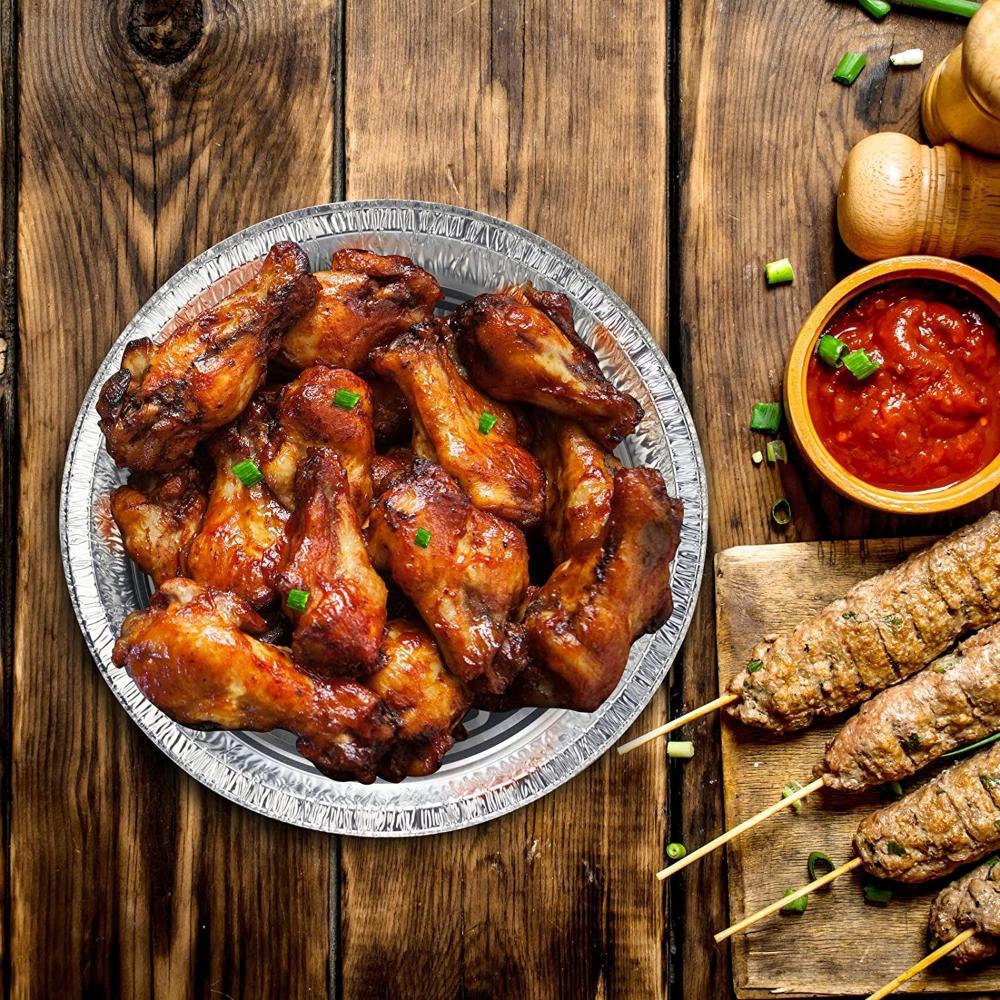 Microwave Roasting Aluminum Foil Tin Box Containers Air Fryer Liner Round Aluminium Foil Trays