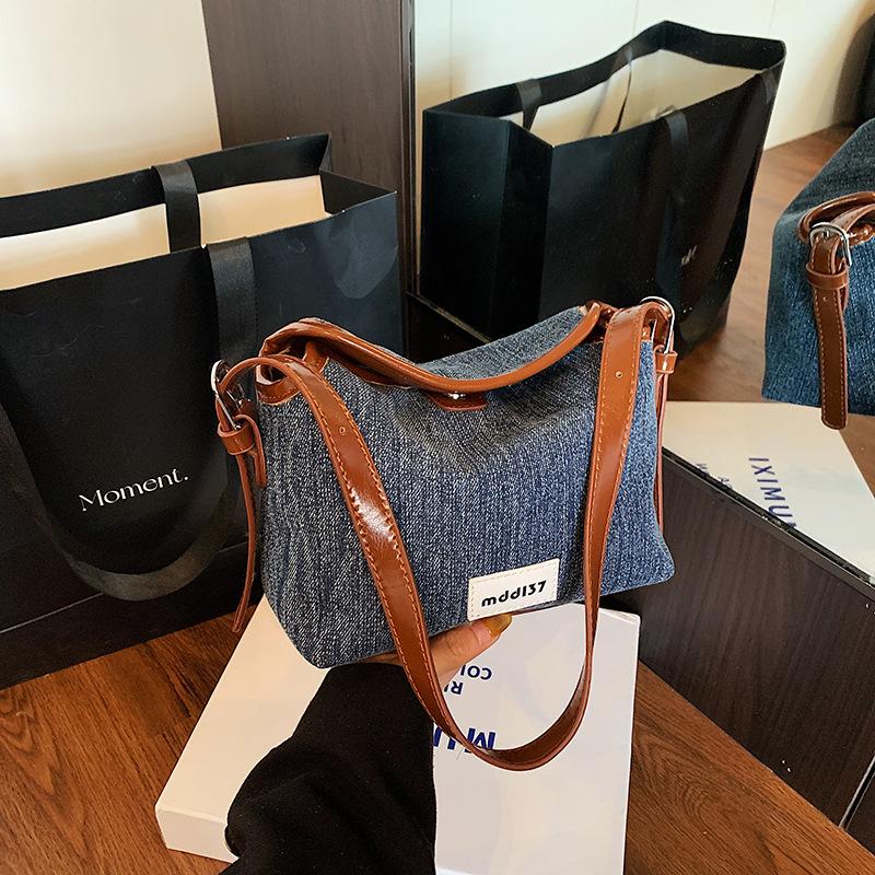 

Джинсовая сумка женская новая модная универсальная сумка через плечо нишевая сумка-мессенджер сумка-ведро