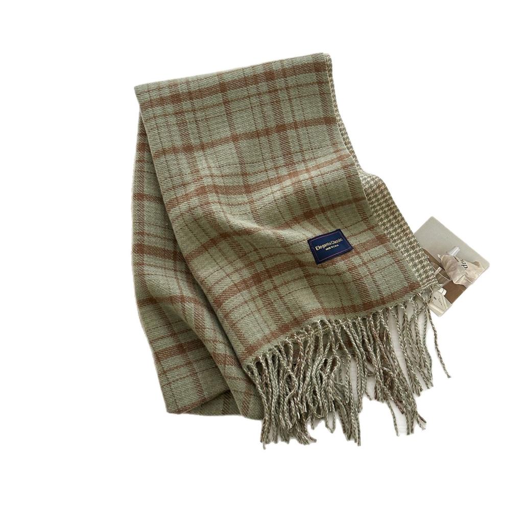 Korean Style Autumn and Winter Fresh and Gentle Retro Warm Scarf Women's Shawl Versatile Commuting Tassel Fine Sand Imitation Cashmere Scarf