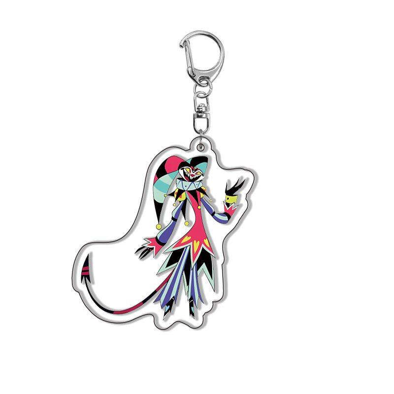 H-Hazbin Hotels Acrylic Keychain Cute Animation Anime Figurine Keyrings Backpack Pendant Vaggie Alastor Key Chain Fans Present Llaveros
