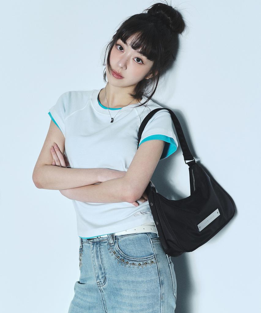 Nick&Nicole Crystal Nylon Around Mini Bag_Black