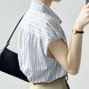 Navava Women Casual Stripe Cap Sleeve Shirt Nb2742