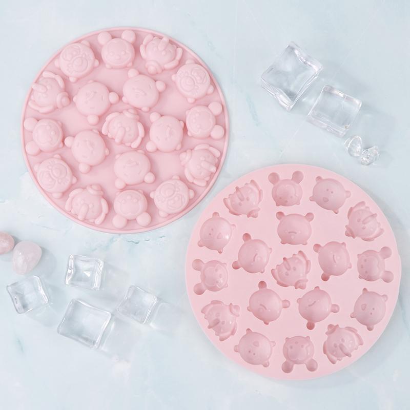 Cartoon Animal Silicone Mold Diy Cute Candy Chocolate Gummy Animal Ice Cube Non-Stick Moulds Kitchen Baking Mold