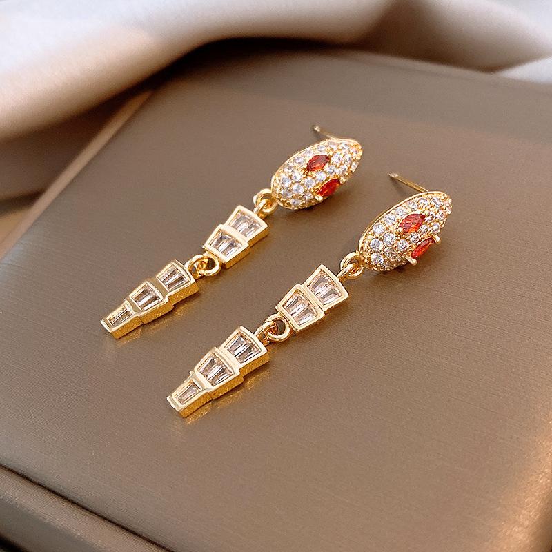 Fan Flower Bamboo Tassel Earrings Trend Ear Hook National Style Temperament High-end Earrings