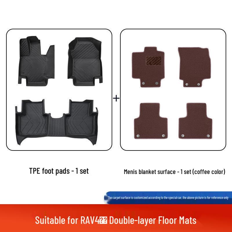 Compatible 2025 Toyota RAV4 Floor Mats, Fully Enclosed, TPE Material, 24 Fashion Plus Edition