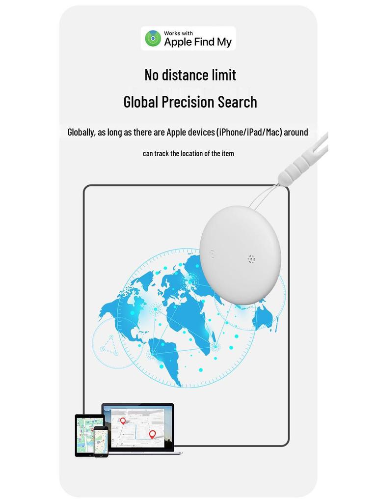 Round Bluetooth GPS Tracker for Keys, Wallets, Children, and Elderly - Anti-loss Device & Remote Finder