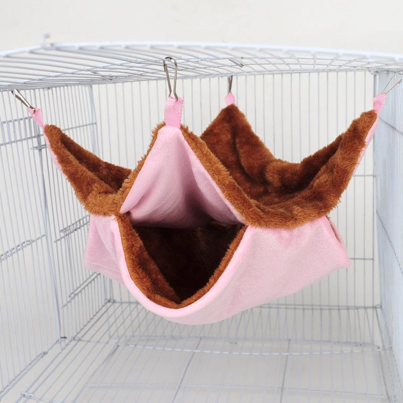 Double Layer Plush Hammock for Small Pets: Hamsters, Squirrels & Sugar Gliders