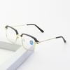 Half-Frame Eyebrow Glasses, The Same Metal Large-Frame Anti-Blue Light Glasses Frame For Men And Women, Can Be Equipped With Myopia Reading Glasses