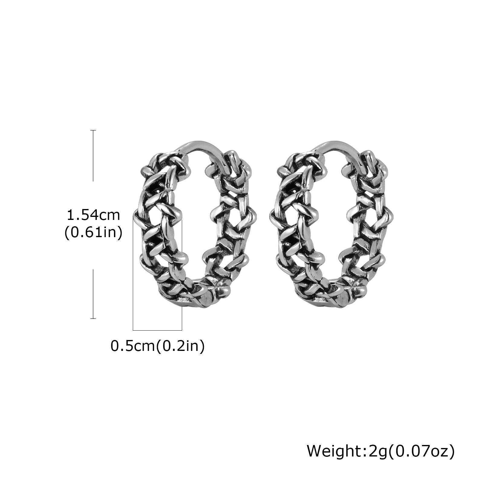 

Punk Weaving Hoop Earrings for Men Boys,Stainless Steel Pentagram Huggies Hoop Earrings,Hip Hop Vintage Jewelry Gift