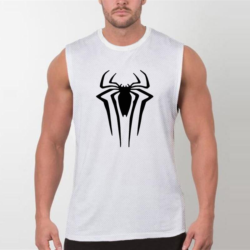 Summer Round Neck 3D Spider Pattern Printed Top Fashionable Casual Sleeveless Vest Men's T-shirts