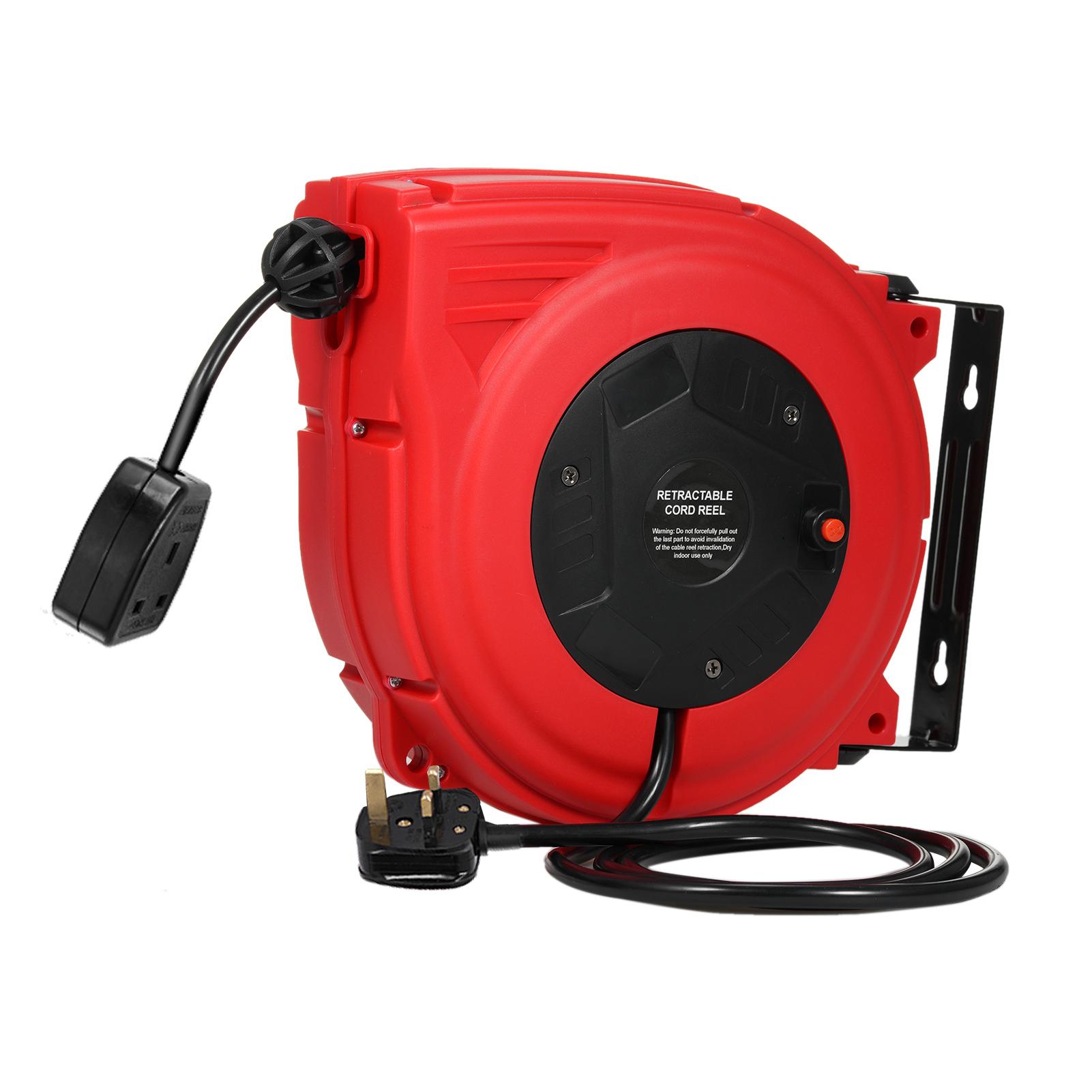 

Висувний шнур живлення потужністю 1250 Вт, висувний подовжувач 10+1,5 м, 16AWG/3C SJTOW, UK Plug червоний