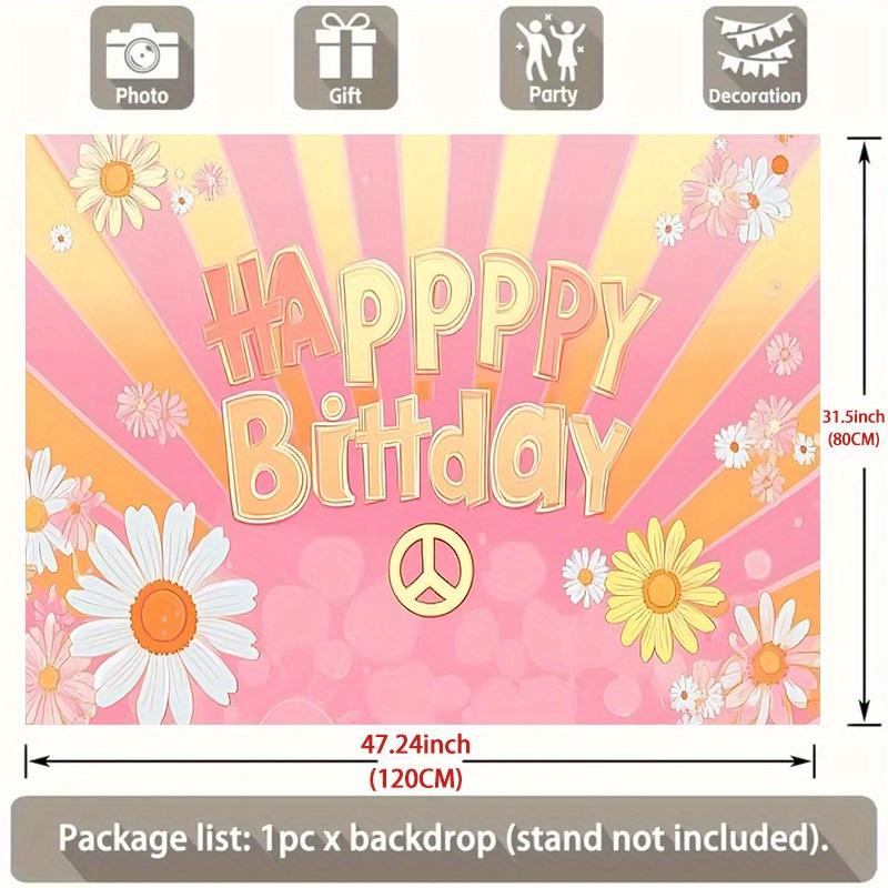 Party-Hintergrund Retro Hippie Bohemian Floral Retro Friedens-Hippie-Bohemian-Zeichen Designs Schlafsaal Fotoautomaten-Dekor Geburtstagsfeier-Dekor