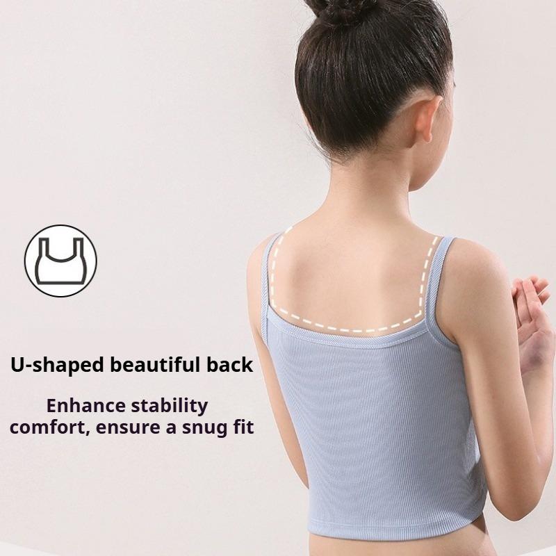 Korean Style Sling Training Vest for Puberty Growing Girls Aged 12-16 Developmental Inner Undergarment for Junior Senior High School Big Kids