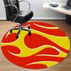 1pc Flame Wave Office Round Area Rug,  Mat Suitable For Office, Under Office Chairs Bedroom Living Room Home Decor, Room Deco
