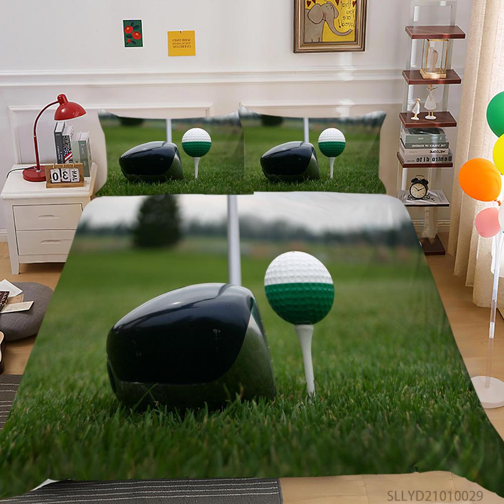 Golf 3D Digital Printing Polyester Bedding Two Or Three-Piece Set Can Be Mixed Batch