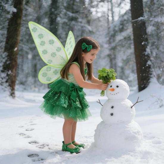 Aripi de Fluture cu Trifoi LED pentru Sf. Ziua Sfântului Patrick Curele Reglabile și Moduri de Lumină Programabile Costum pentru Spectacol pe Scenă Recuzită pentru Petrecere Festivă de Dans