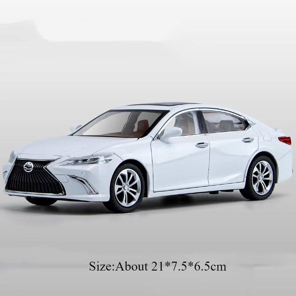 1:24 Lx600 Es300h Models Alloy Diecast Toys Cars 6 Doors Opened Sound Light Pull Back Front Wheel Steering Vehices Kid's Present