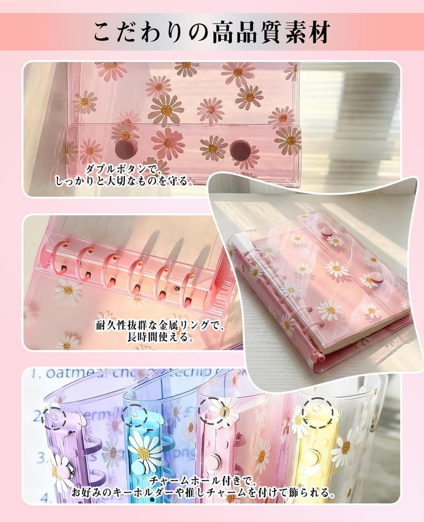 Transparent A7 Size Chrysanthemum Pattern Sticker Clear Removable Sticker Binder for 10 Film 2 PP Perfect for Oshikatsu Merchandise Book, Girls,