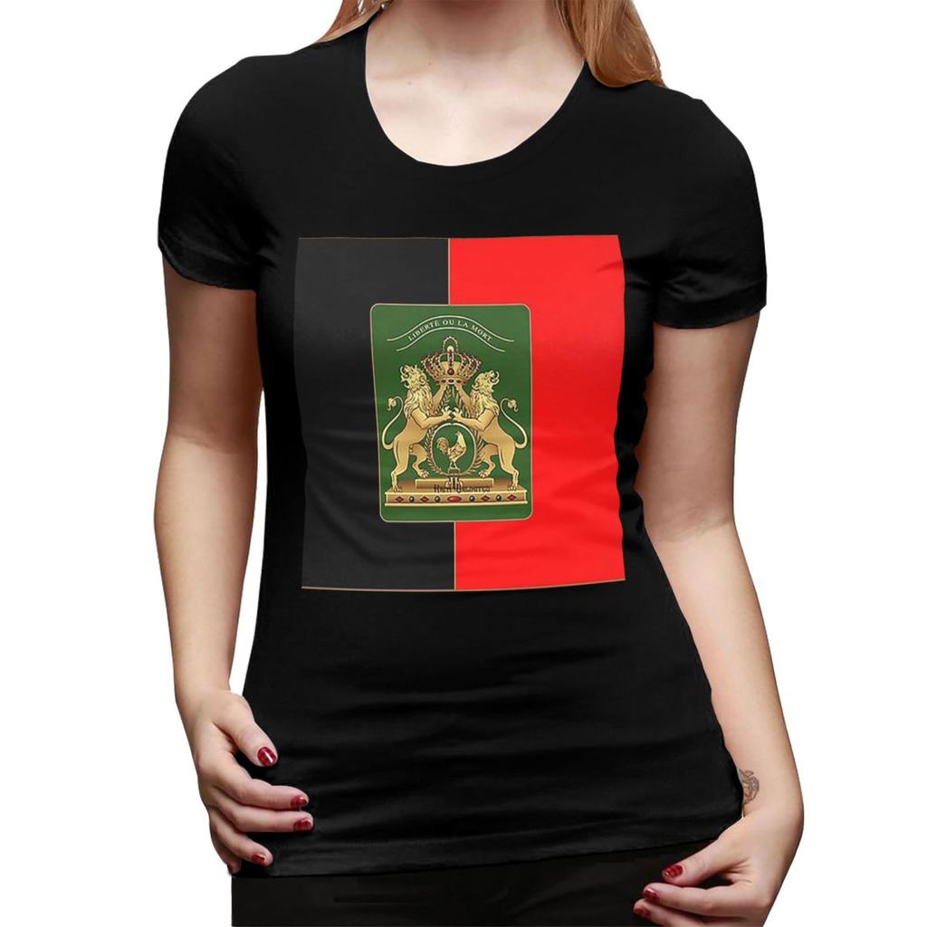 Haitian Independence Flag TShirt for Women Round Neck Streetwear T Shirts Womens Tees Short Summer Clothes Tops