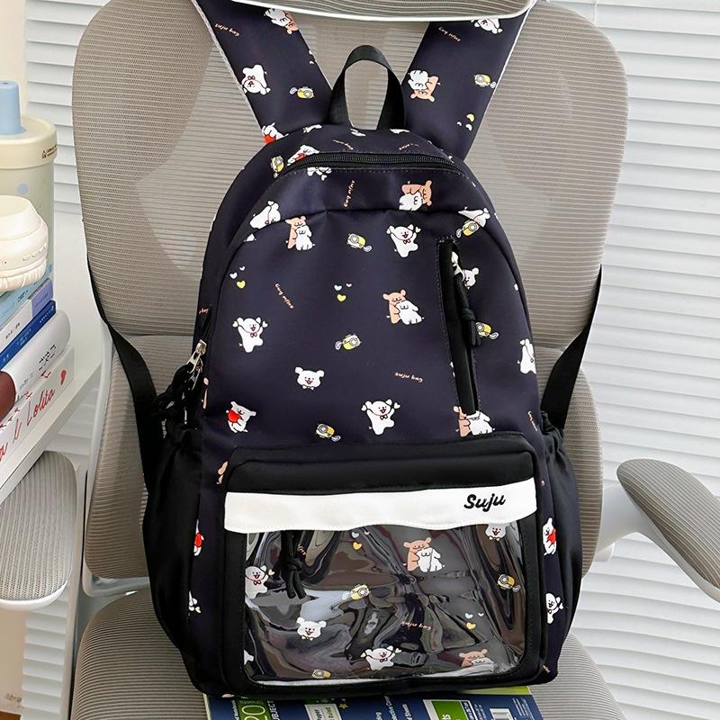 Schoolbag New Cartoon Puppy Printed Backpack Junior High School Schoolbag Ins Niche High Value Backpack