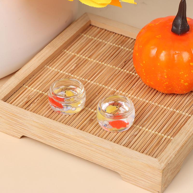 1/12 Lovely Dollhouse Miniature Glass Fish Tank Bowl Aquarium Doll House Home Ornaments Toys