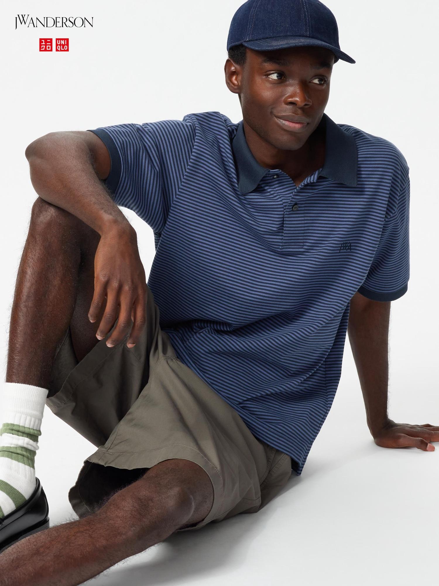 

Uniqlo Japan Dry Kanoko Border Polo Shirt 67 BLUE/XS