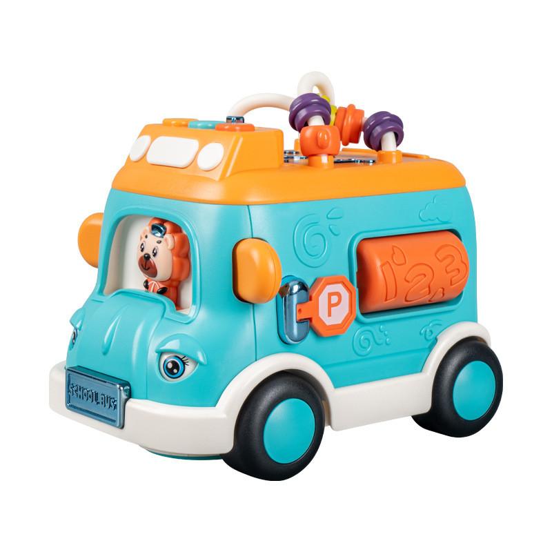 Multifunctional School Bus Light Sound Educational Toy For Toddlers Boys And Girls