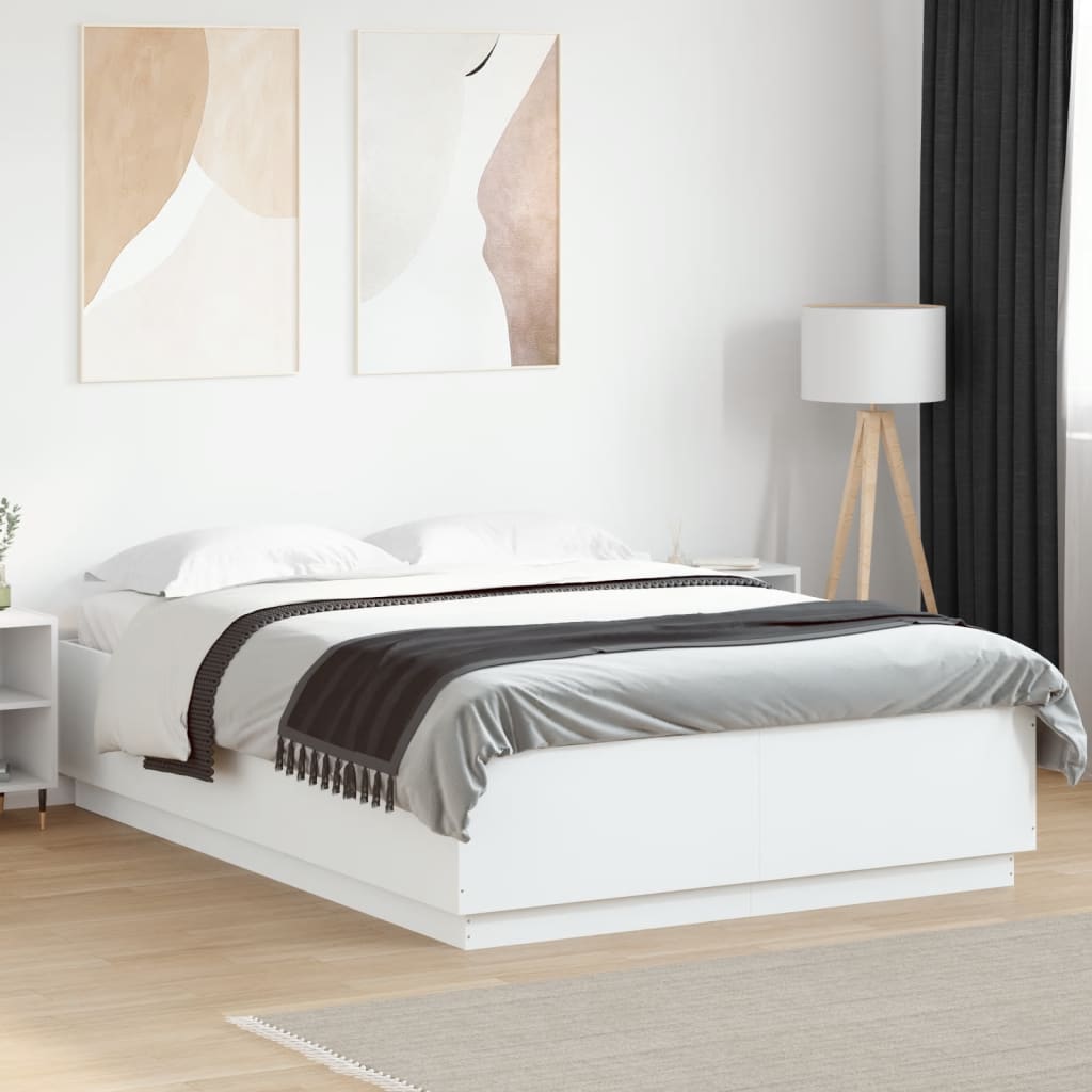 Bed Frame White 150 x 200 cm Engineered Wood