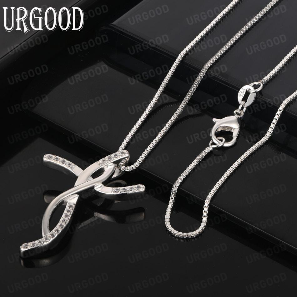 925 Sterling Silver Fashion AAA Zircon Geometric Pendant Necklace Wedding Jewelry