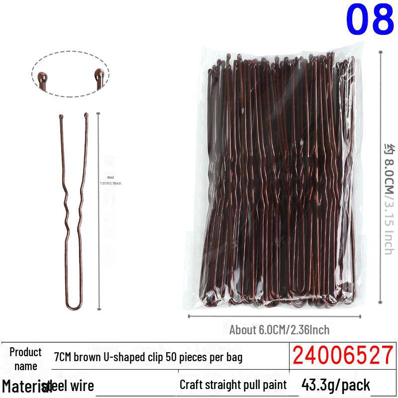 50 Black U-Shaped Hair Clips: Thick Head Ornaments and Hair Accessories for Women