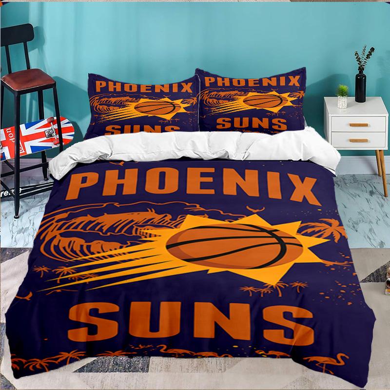 Phoenix Basketball Team 3pcs Bedding Set,Including 1pc Duvet Cover And 2pcs Pillowcases Perfect Gift for Christmas,Ideal for Bedroom, Dormitory