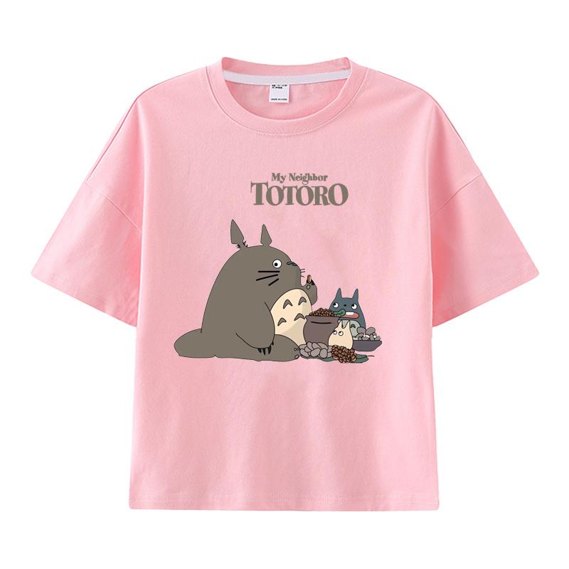 Children's Clothes Girls Boys Short Sleeve T-shirt Summer 100% Cotton Stylish Loose Clothes Miyazaki Totoro