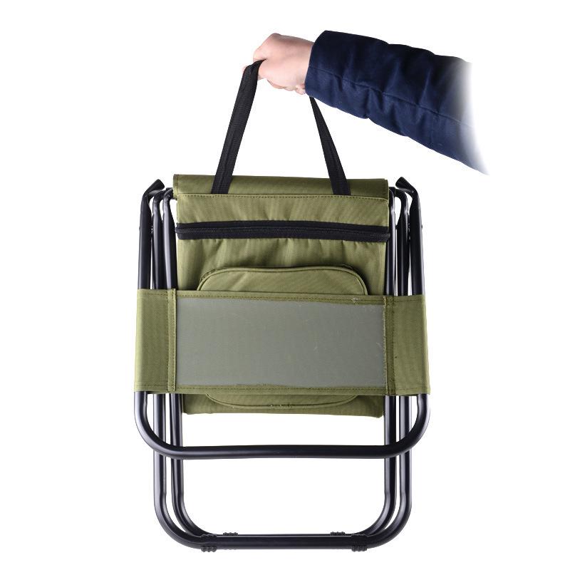 Portable Folding Ice Chest Chair with High Backrest for Comfortable Outdoor Camping, Fishing, and Barbecue