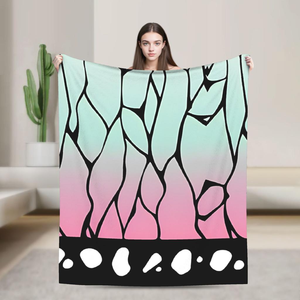 Shinobu Kochou Demon Slayer Blankets Fleece Kimetsu No Yaiba Japanese Devil's Blade Warm Throw Blankets for Sofa Bedding Throws