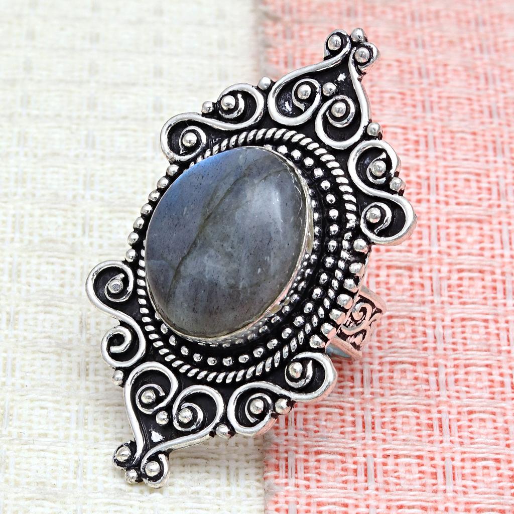 Labradorit Edelstein Handgefertigter Silberschmuck "7"