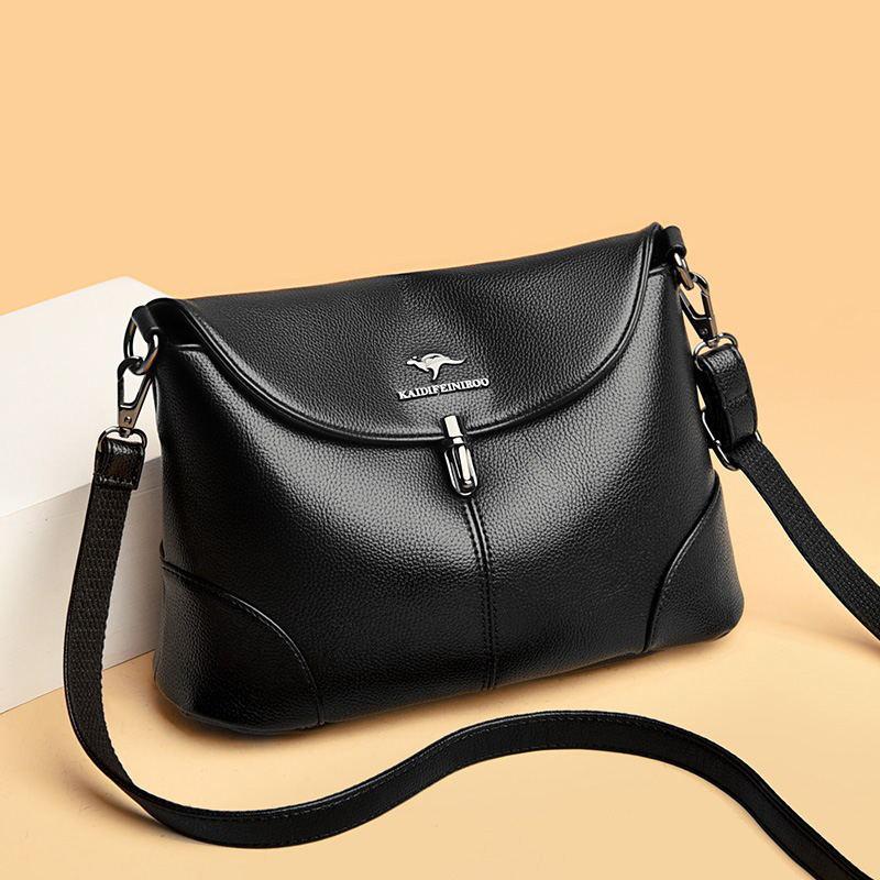 

2024 Soft Leather Cowhide Bucket Bag - Women s Simple Crossbody Shoulder Bag синій