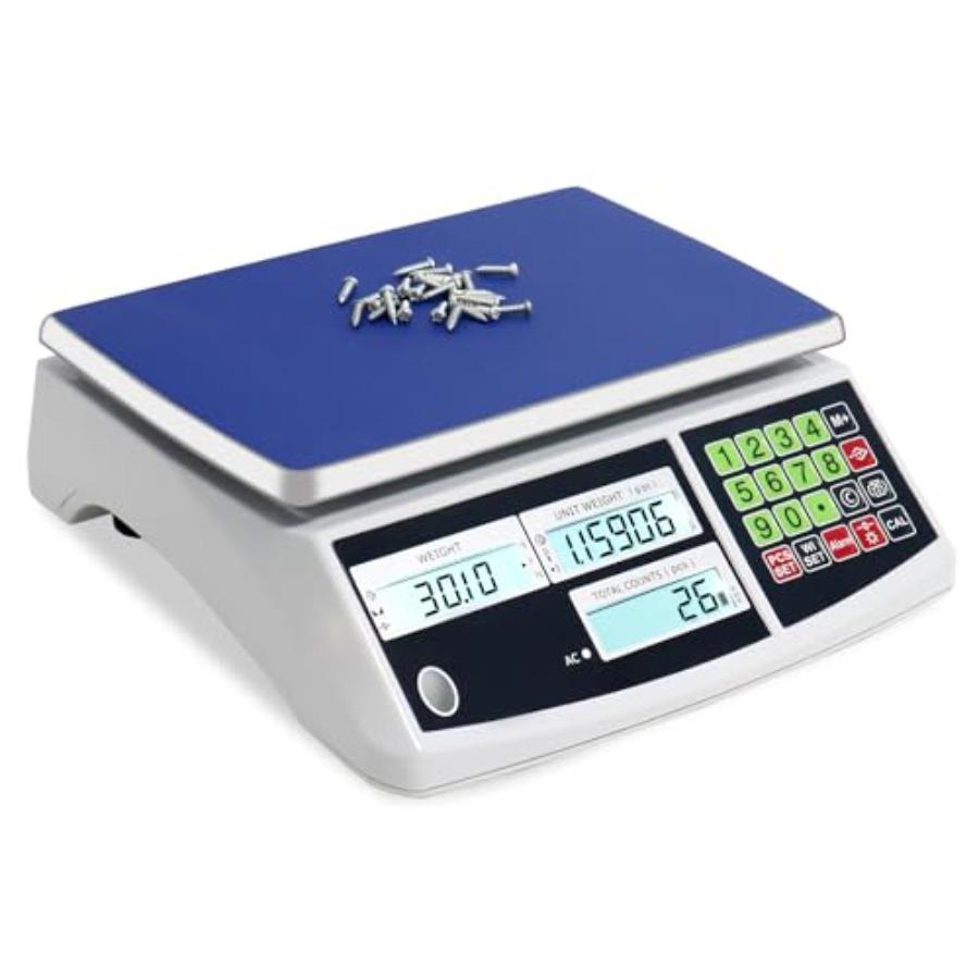 Industrial Counting Scale 30kg/66lb 0.1g g/kg/lb Coin Scale Precision Electronic Gram Scale for Parts and Coins Digital Invento