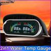 Water Temp Meter Voltage 2in1 0-120℃ Temperature Gauge LCD Indicator with Water Temp Sensor 10mm For Boat Car Motorcycle