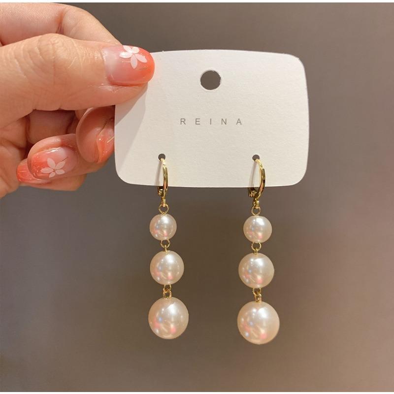 Boucles d'oreilles à longues pampilles pour femmes, style coréen Dongdaemun, design original, boucles d'oreilles polyvalentes