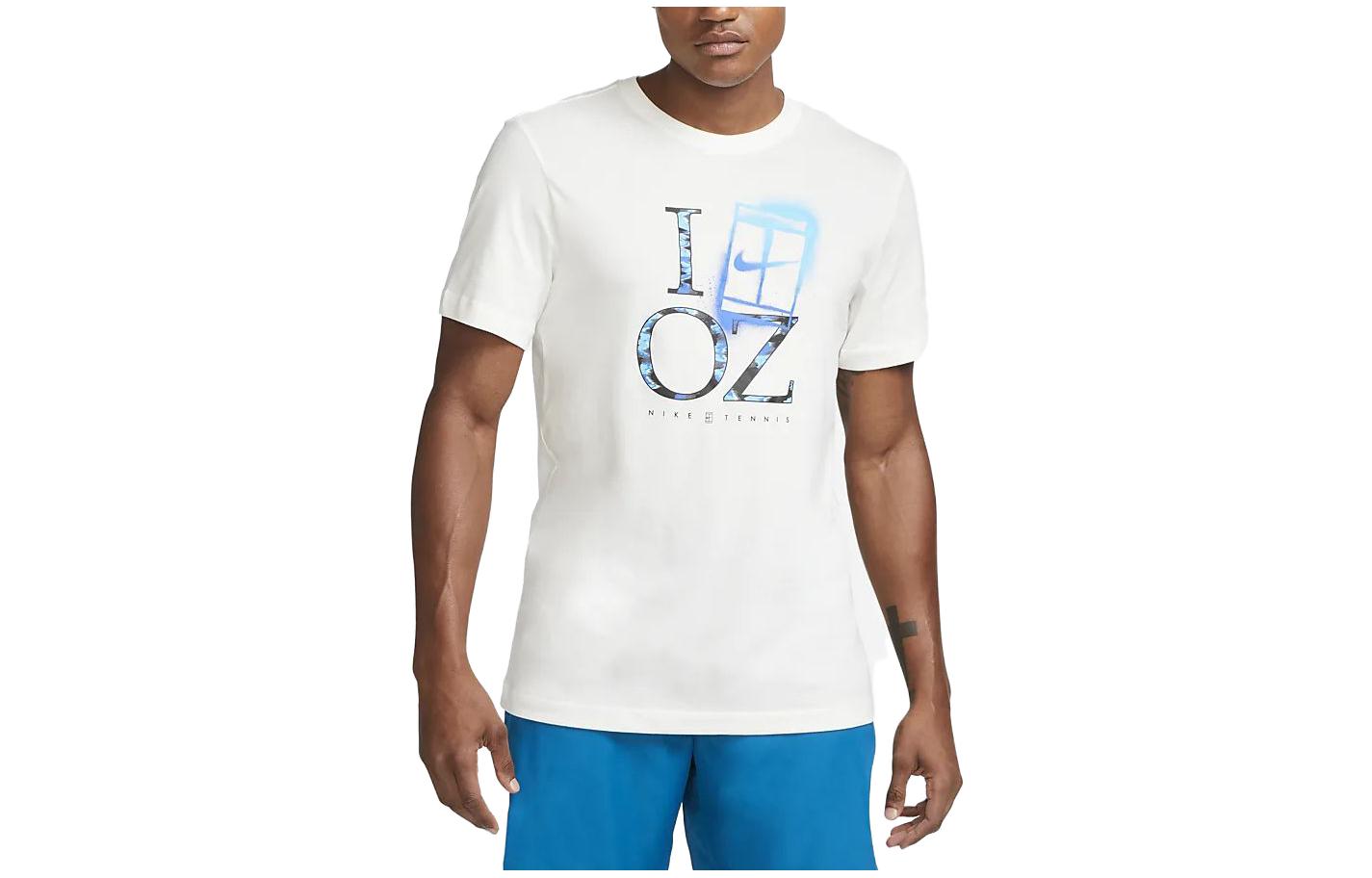 

Nike T Shirts Men s White Crew Neck Moderate Straight Fit DZ2635-133 XL