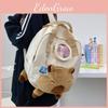 Adorable Capybara Cartoon School Bag With Nylon Material And Embroidered Design For Children