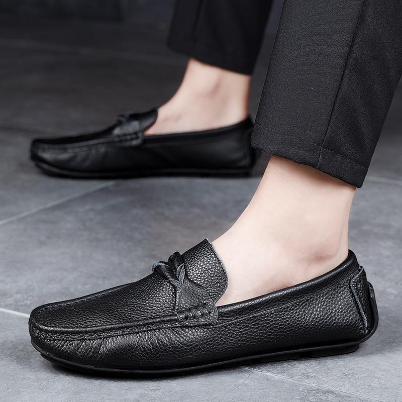 Men Loafers Shoes Summer Soft Genuine Leather Business Casual Shoes Men Moccasins Light Breathable Slip On Luxury Driving Shoes