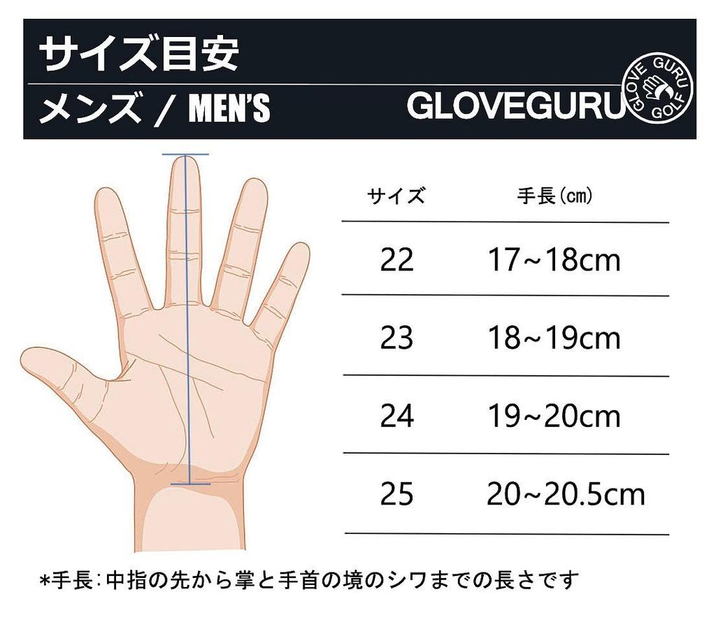 GloveGuruGolf 2 gloves Golf Left 23cm [2 types, set] Men's Glove, Hand, All-Weather, (S-M)