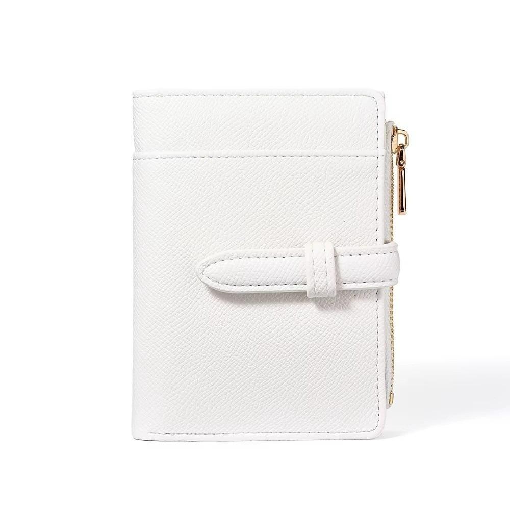 

Multi-function Vintage Women s Purse PU Leather Solid Color Leather Purse Folding Design Large Capacity Short Wallet for Women белый
