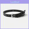 Solid Color Simple Rivet Decoration Women Casual Slim Waist Belt For Daily Use