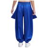 Mädchen Bauchtanzhose Einfarbiges Design mit gerüschtem halb-elastischem Bund Haremstil für Auftritte