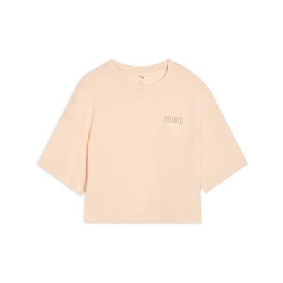 Elevated Graphic Cropped Tee With Brand Logo Women Tops Peach 633789-23