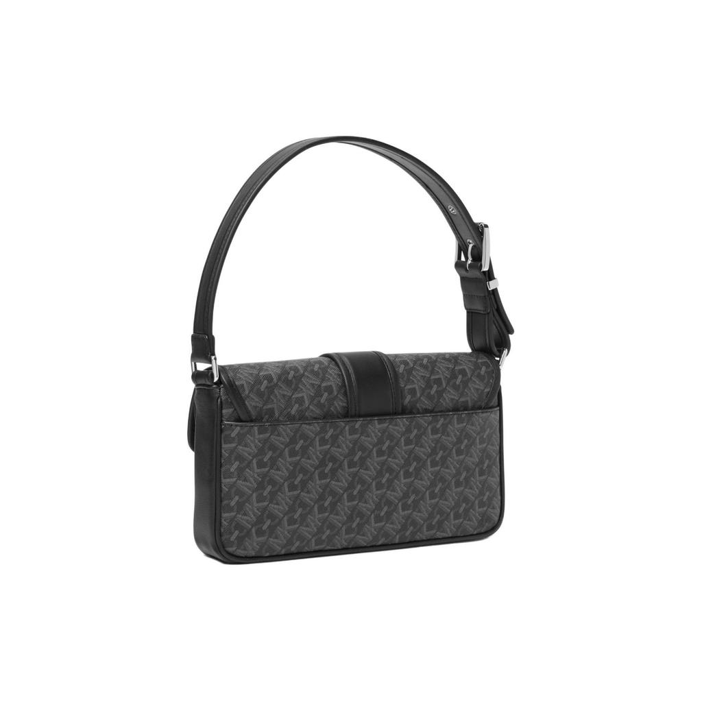 Michael Kors Mk Colby Series Ikonický potisk loga Plátěná taška přes rameno Střední Dámské tašky Černá 30S4SBAL2V-BLACK