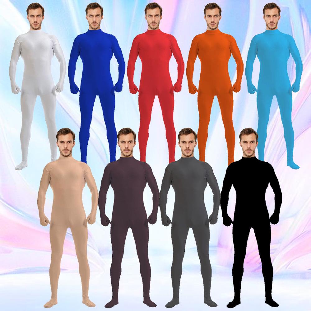 Halloween Solid Color Zentai Half-Body Suit Dancewear & Stage Performance Base Layer